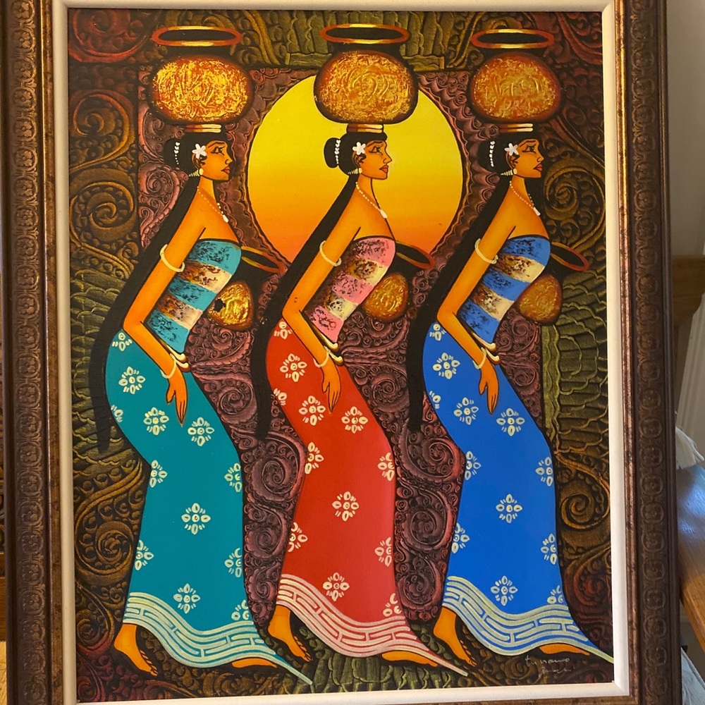 Local balinese hand painting from Ubud Bali.